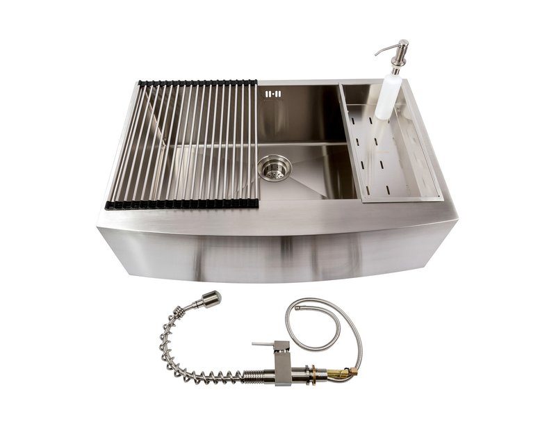 Set complet chiuveta bucatarie inox.